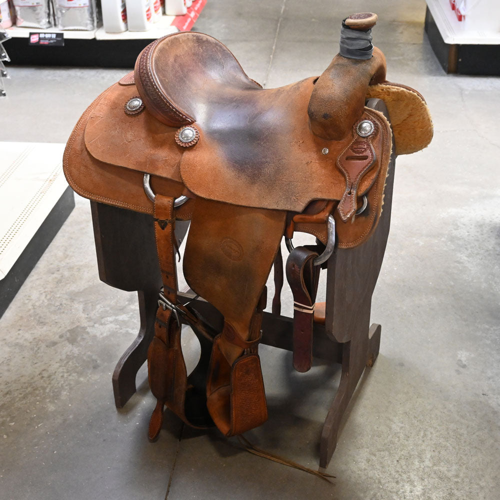 15" USED TESKEY'S ROPING SADDLE