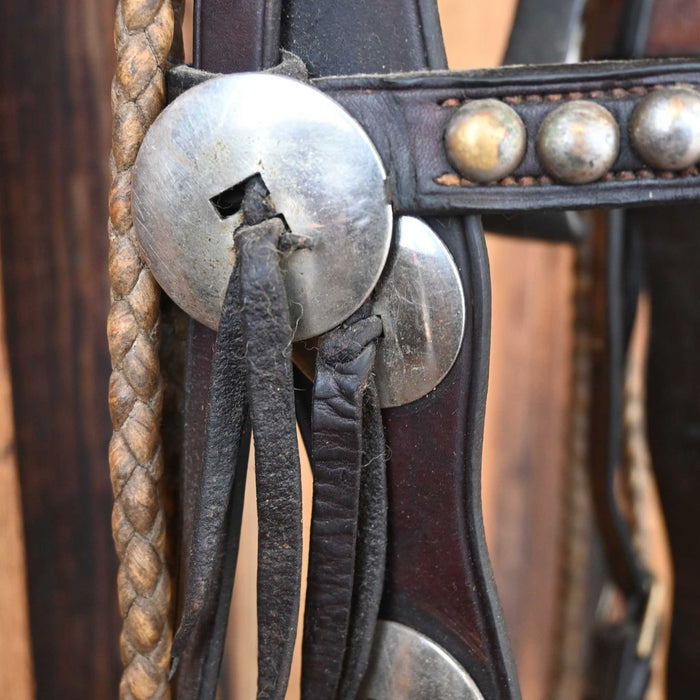 Vintage Leather with Studs Bridle Rig and a Lady Leg Bit Collectibles Misc