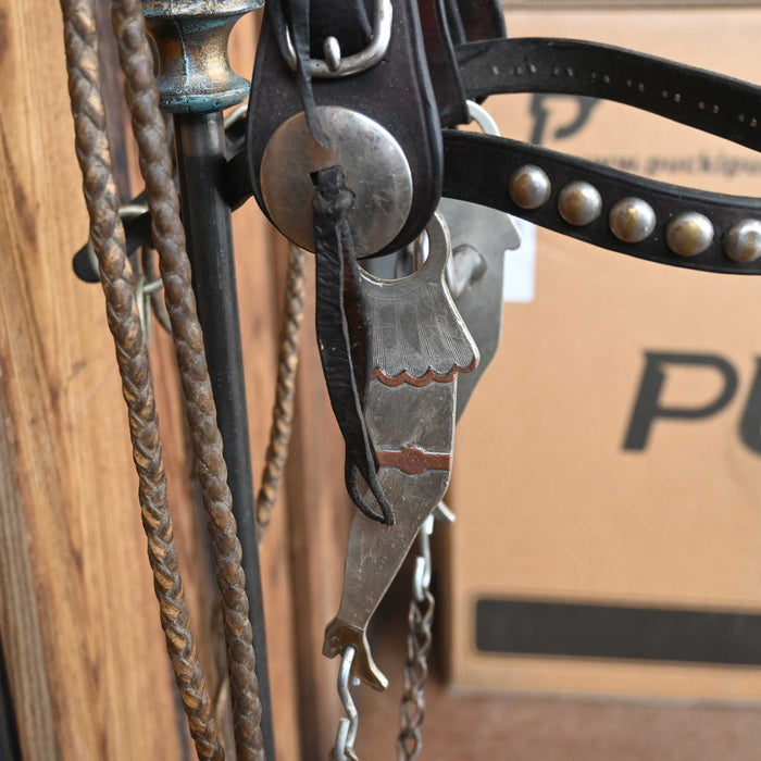 Vintage Leather with Studs Bridle Rig and a Lady Leg Bit Collectibles Misc