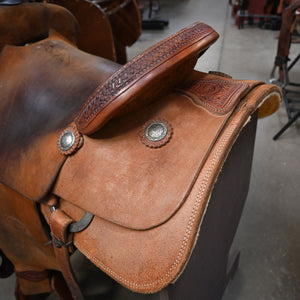 15" USED TESKEY'S ROPING SADDLE