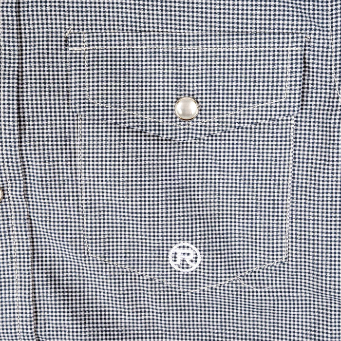 Roper Boy's Amarillo Stretch Navy Minicheck Pearl Snap Shirt KIDS - Boys - Clothing - Shirts - Short Sleeve Shirts Roper Apparel & Footwear