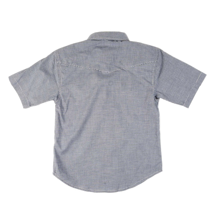 Roper Boy's Amarillo Stretch Navy Minicheck Pearl Snap Shirt KIDS - Boys - Clothing - Shirts - Short Sleeve Shirts Roper Apparel & Footwear