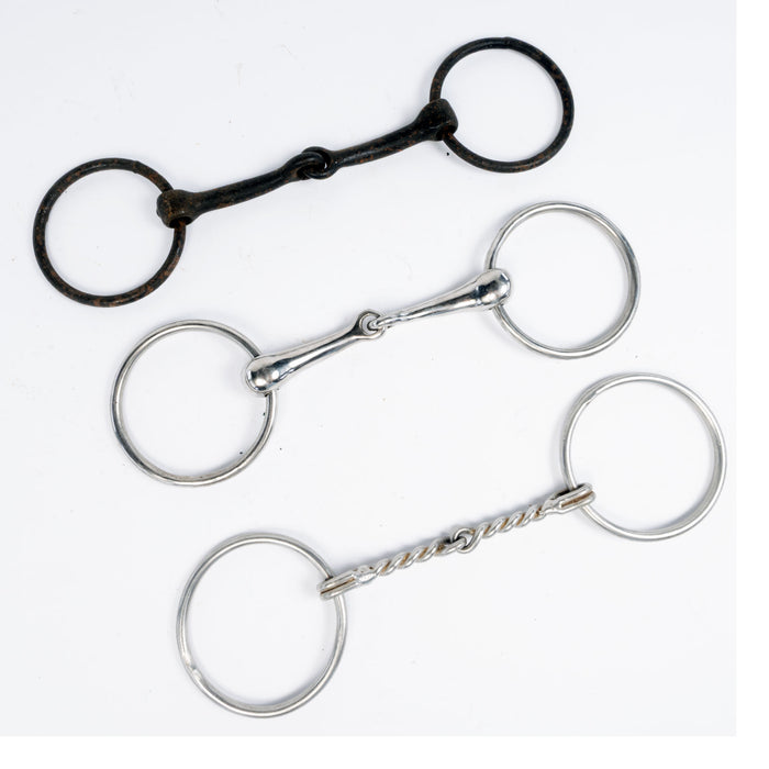 Used Assorted Snaffle Bit Bundle Set of 3 Sale Barn Misc