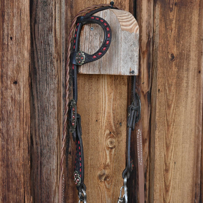 Classic Equine Twisted Wire Dogbone Bridle Rig w/Single Ear Headstall