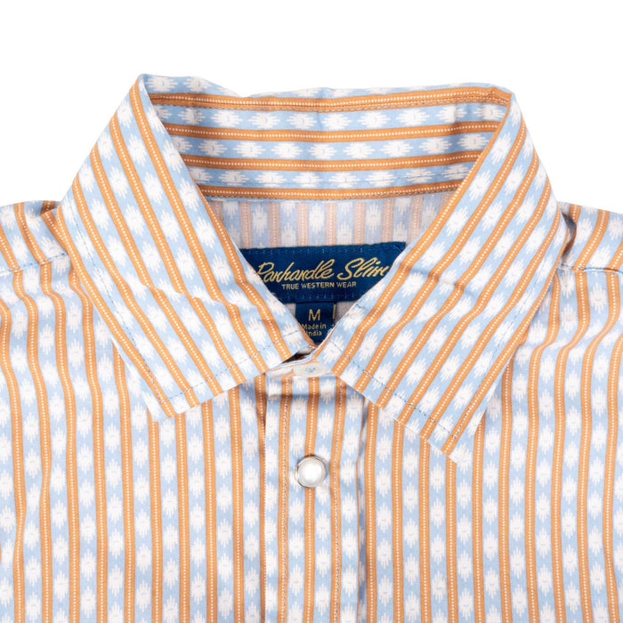 Panhandle Slim Boy's Rust Aztec Stripe Pearl Snap Shirt KIDS - Boys - Clothing - Shirts - Long Sleeve Shirts Panhandle