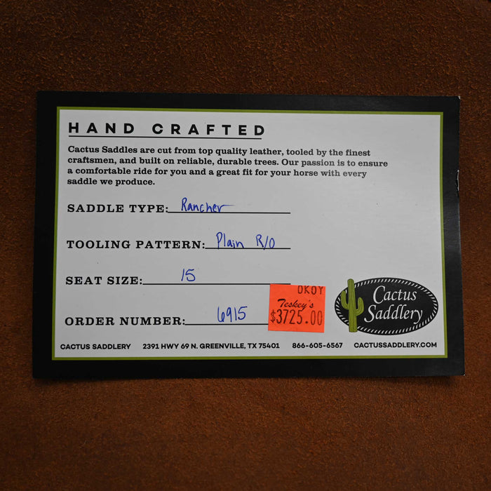 15" CACTUS RANCH SADDLE