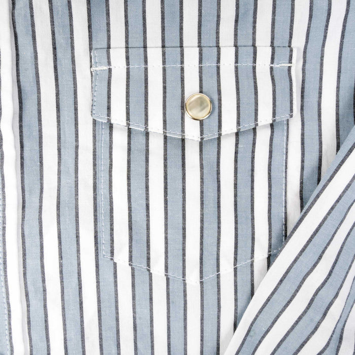 Panhandle Slim Boy's Blue Stripe Pearl Snap Shirt - FINAL SALE KIDS - Boys - Clothing - Shirts - Long Sleeve Shirts Panhandle