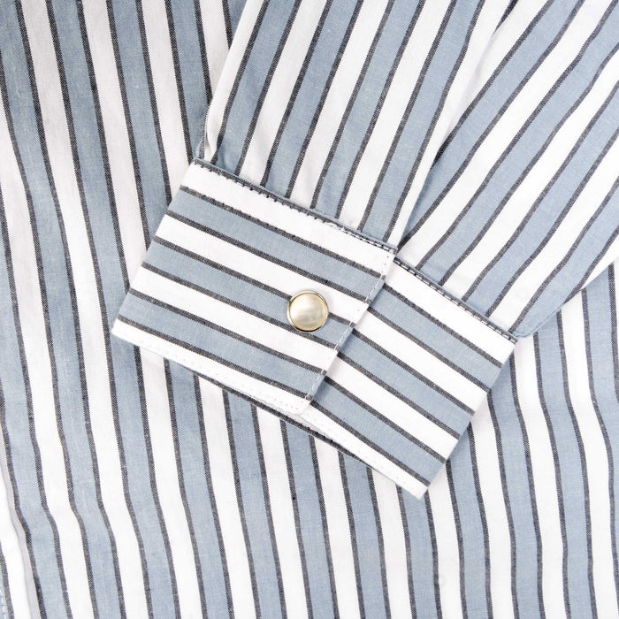 Panhandle Slim Boy's Blue Stripe Pearl Snap Shirt - FINAL SALE KIDS - Boys - Clothing - Shirts - Long Sleeve Shirts Panhandle