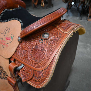 14" USED TESKEY'S ROPING SADDLE Saddles TESKEY'S SADDLERY LLC   