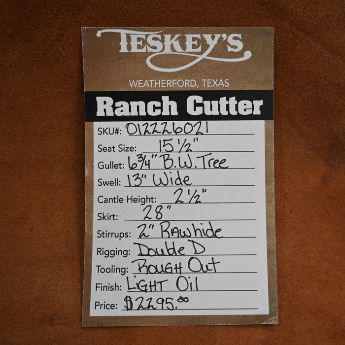 15.5" TESKEY'S PRO CUTTER RANCH CUTTER SADDLE