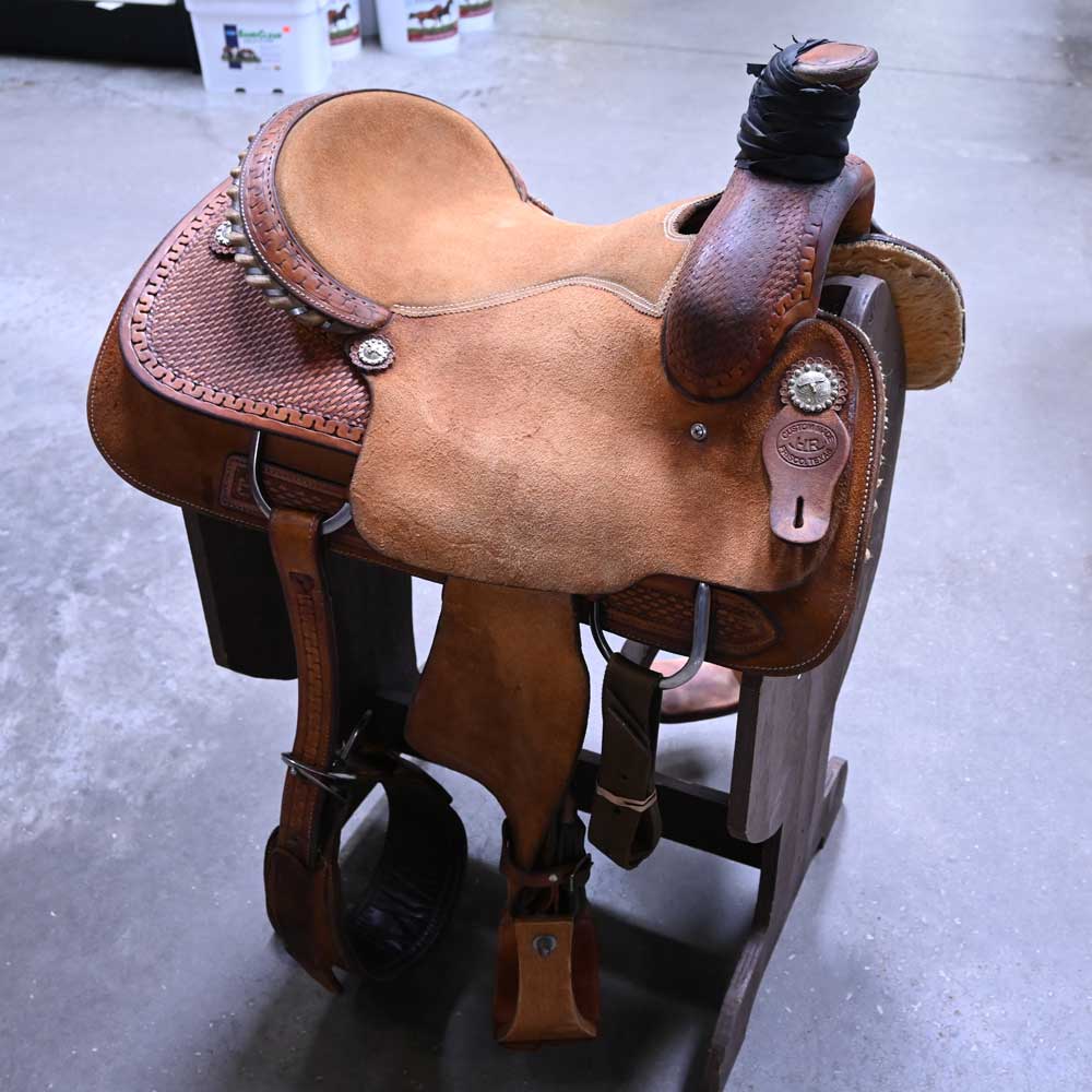 15" USED HR ROPING SADDLE Saddles HR SADDLES   