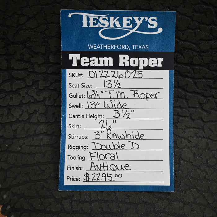 13.5" TESKEY'S TEAM ROPING SADDLE