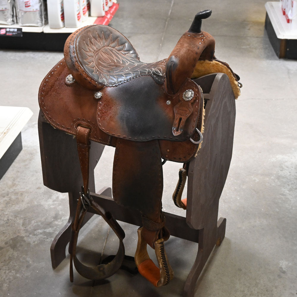 13.5" USED ED & MARTHA WRIGHT BARREL SADDLE