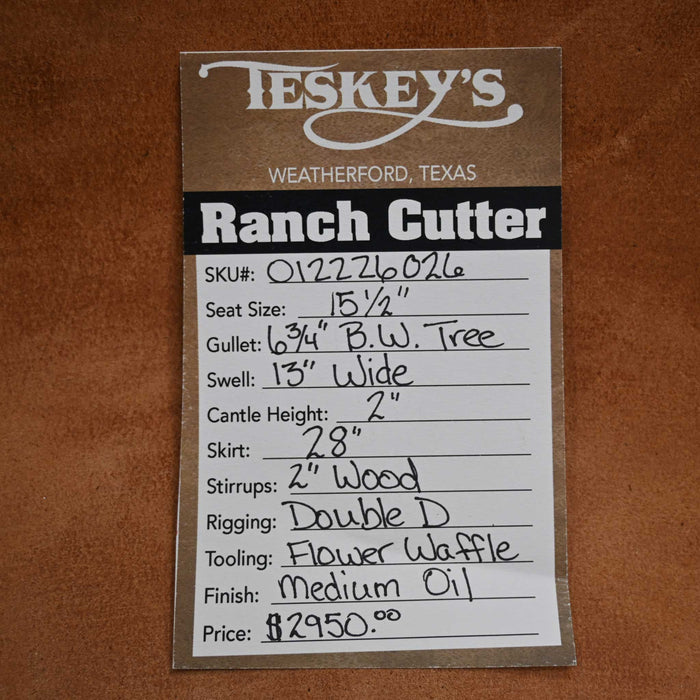 15.5" TESKEY'S RANCH CUTTER SADDLE