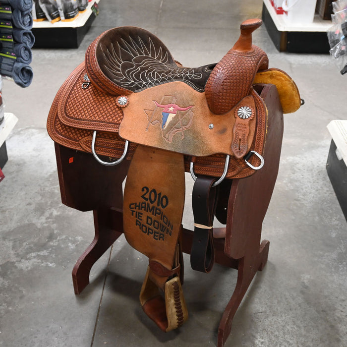 14.5" USED COWBOY TRADITION CALF ROPING SADDLE Saddles - Used Cowboy Tradition Saddles