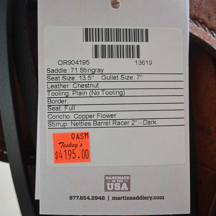 13.5" MARTIN STINGRAY BARREL SADDLE Saddles - New Martin Saddlery