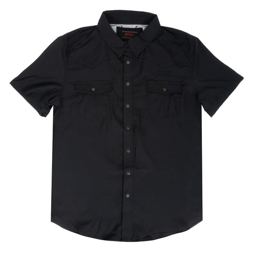 Rock & Roll Denim Men's Tek Pearl Snap Shirt - Black MEN - Clothing - Shirts - Short Sleeve Panhandle