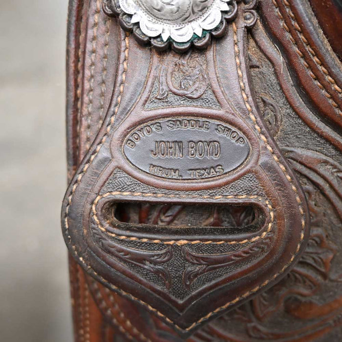14.5" USED JOHN BOYD ROPING SADDLE Saddles - Used Boyd's Saddle Shop