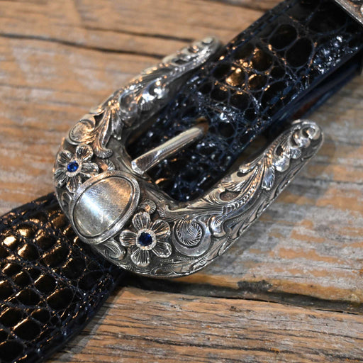 Harry Hudson 4pc. Ranger Belt Buckle Set w/Sapphire Stones Collectibles Harry Hudson