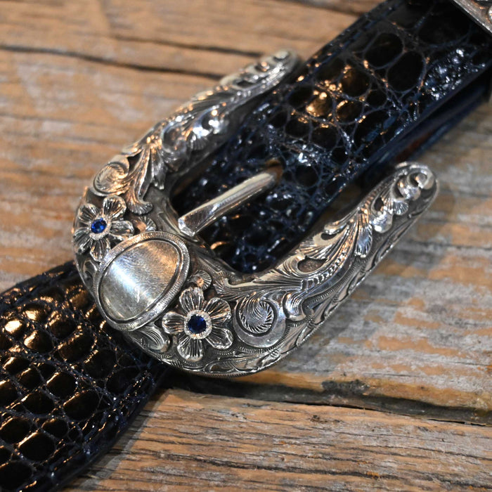 Harry Hudson 4pc. Ranger Belt Buckle Set w/Sapphire Stones