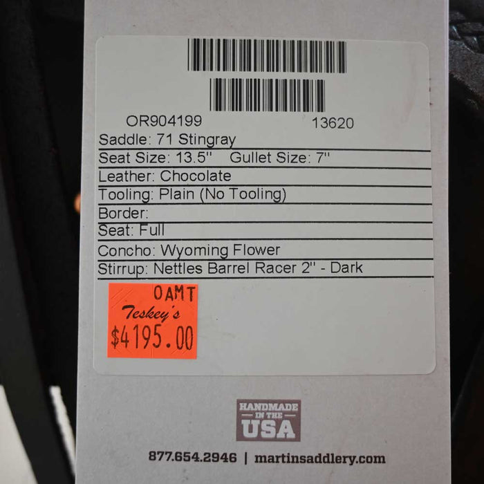 13.5" MARTIN STINGRAY BARREL SADDLE Saddles - New Martin Saddlery