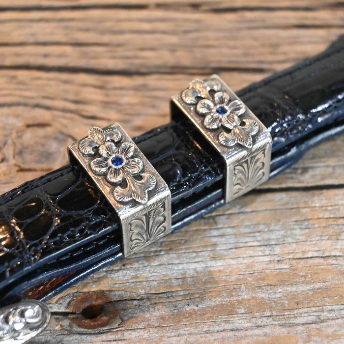 Harry Hudson 4pc. Ranger Belt Buckle Set w/Sapphire Stones