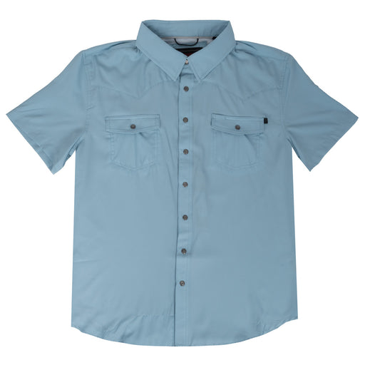 Rock & Roll Denim Men's Tek Pearl Snap Shirt - Aqua MEN - Clothing - Shirts - Short Sleeve Panhandle