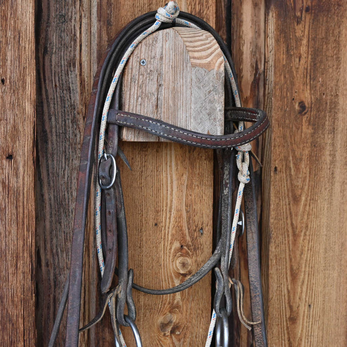 Cow Horse Supply O-Ring Twisted Wire Snaffle Bridle Rig w/String Martingale