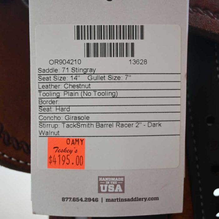 14" MARTIN STINGRAY BARREL SADDLE Saddles - New Martin Saddlery
