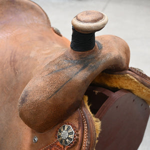 16" USED TESKEY'S ROPING SADDLE