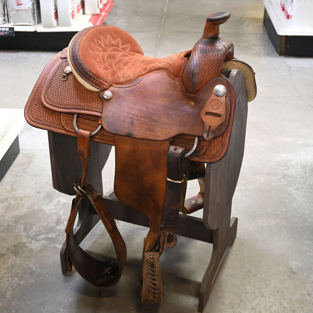 15" USED DEE PICKETT COURTS ROPING SADDLE Saddles Courts Saddlery