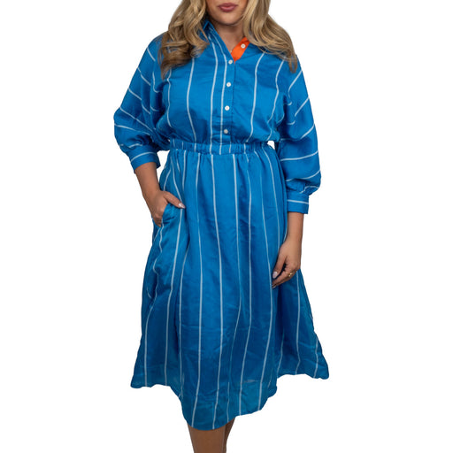 Long Sleeve Striped Midi Dress WOMEN - Clothing - Dresses THML Clothing
