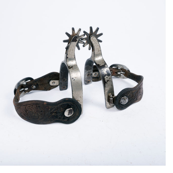 Used Men's Kelly Spurs With Cactus Saddlery Spur Straps