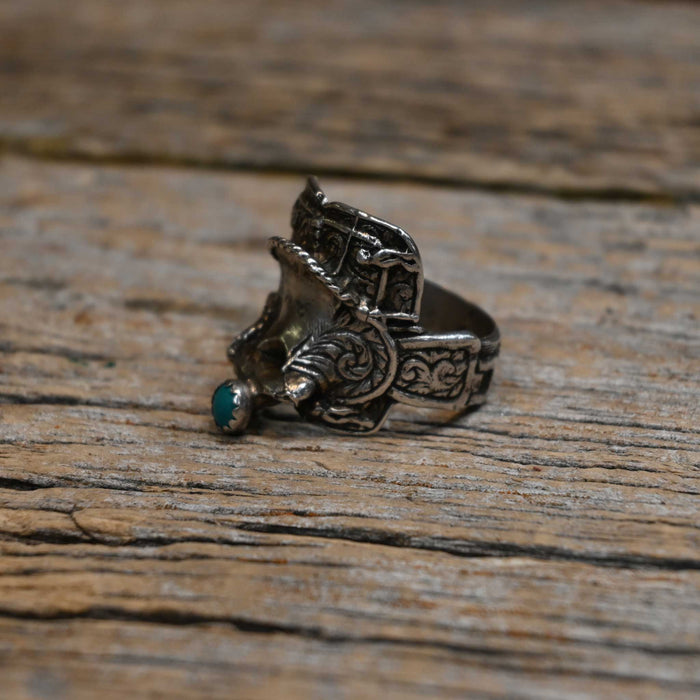 Vintage Size 12.5 Sterling Silver Saddle Ring