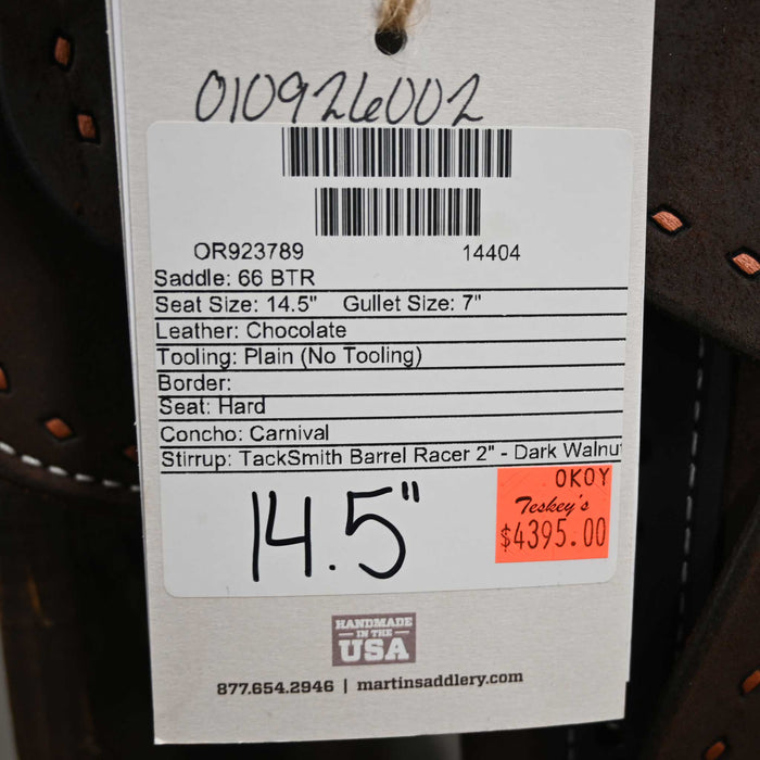 14.5" MARTIN BTR BARREL SADDLE Saddles - New Martin Saddlery