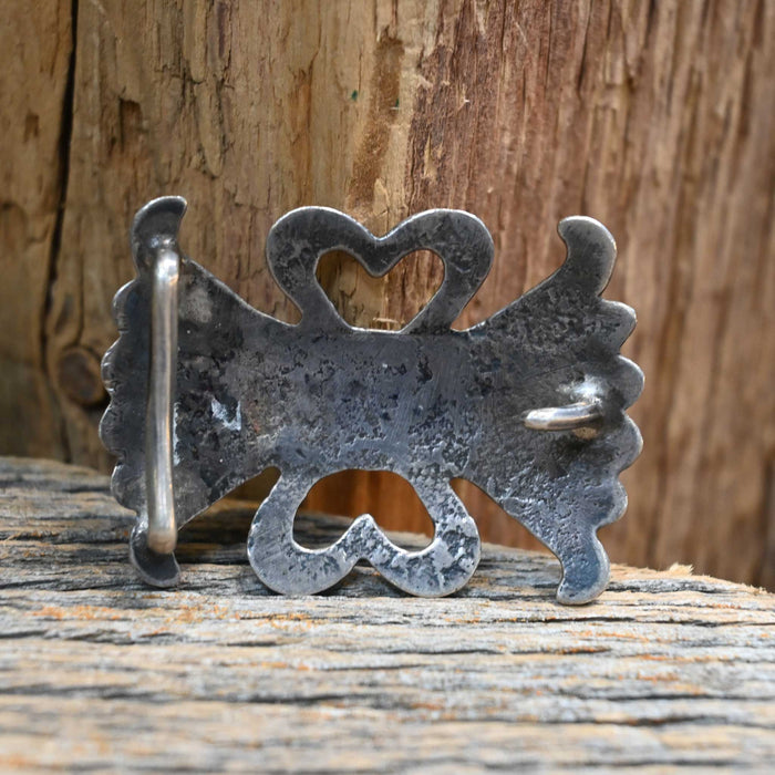 Vintage Sterling Silver Sand Cast Belt Buckle