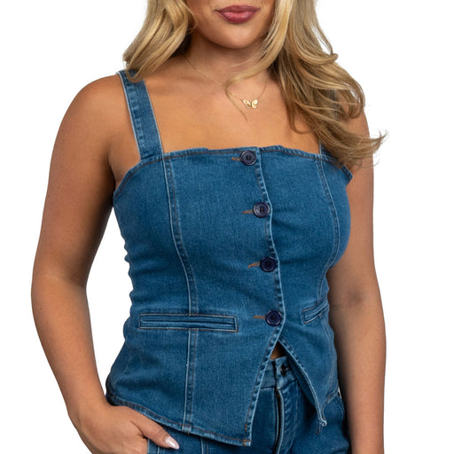Button Down Sleeveless Top WOMEN - Clothing - Tops - Sleeveless So Me