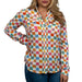 Roper Women's Pearl Snap Checker Print Western Blouse WOMEN - Clothing - Tops - Long Sleeved Roper Apparel & Footwear