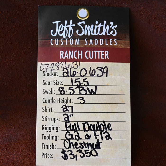 15.5" JEFF SMITH BUSTER WELCH RANCH CUTTER SADDLE