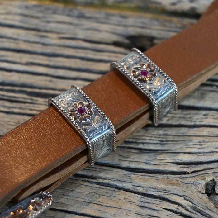 Two Moons A.K. 4pc. Belt Buckle Set w/Rubies Collectibles Two Moons