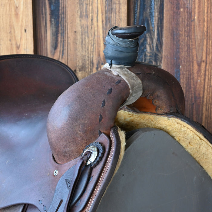 16.5" USED TM LEATHER RANCH SADDLE Saddles - Used TM Leather and Saddlery