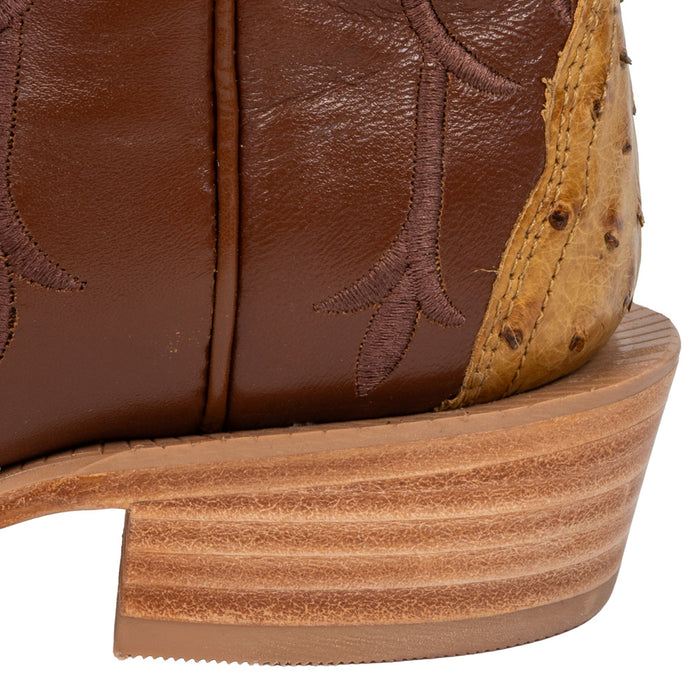 R. Watson Women's Antique Saddle Full Quill Ostrich Cutter Toe Boot WOMEN - Footwear - Boots - Exotic Boots R Watson