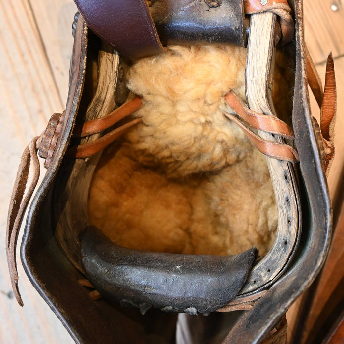 1920's Visalia Stock Saddle Co. Tooled Tapaderos