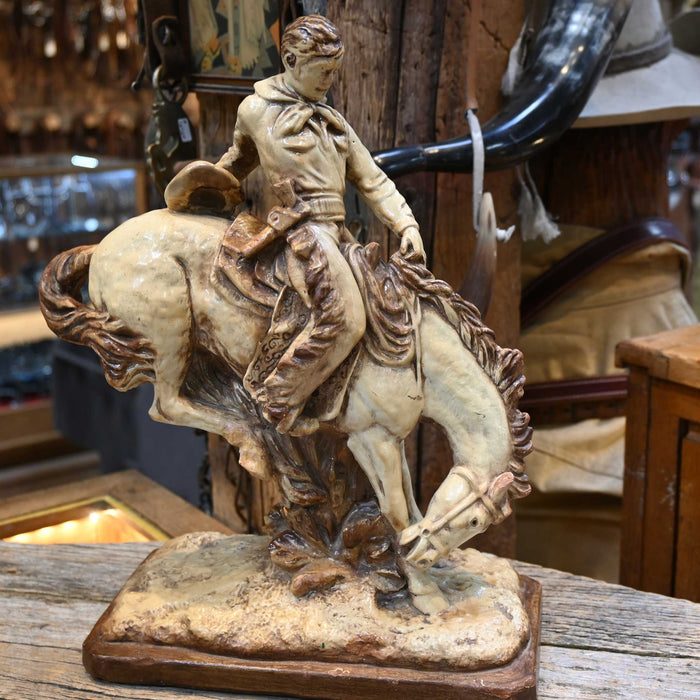 Late 1940's-50's Chalkware Buckin' Horse Statue Collectibles MISC
