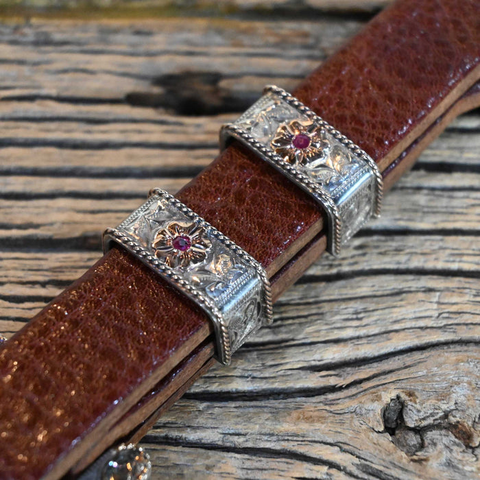 Two Moons A.K. 4pc. Belt Buckle Set w/Rubies Collectibles Two Moons