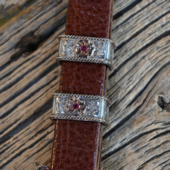 Two Moons A.K. 4pc. Belt Buckle Set w/Rubies Collectibles Two Moons