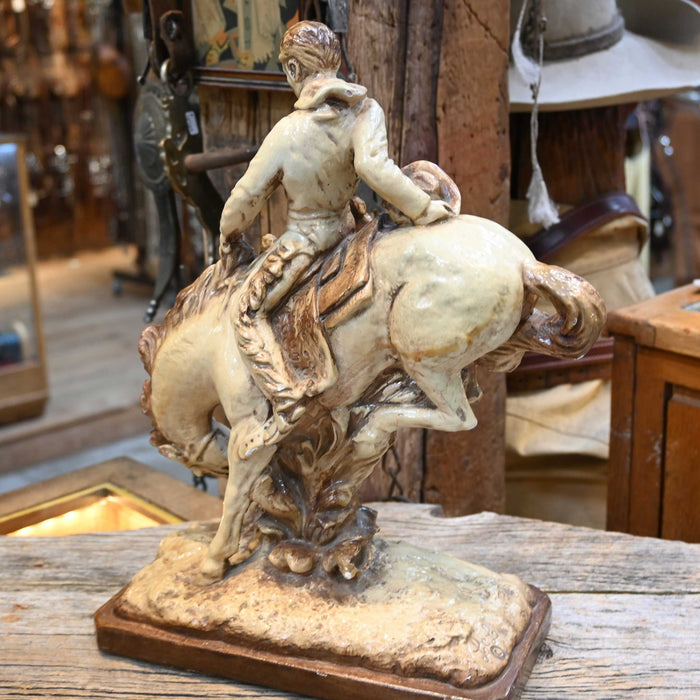 Late 1940's-50's Chalkware Buckin' Horse Statue Collectibles MISC