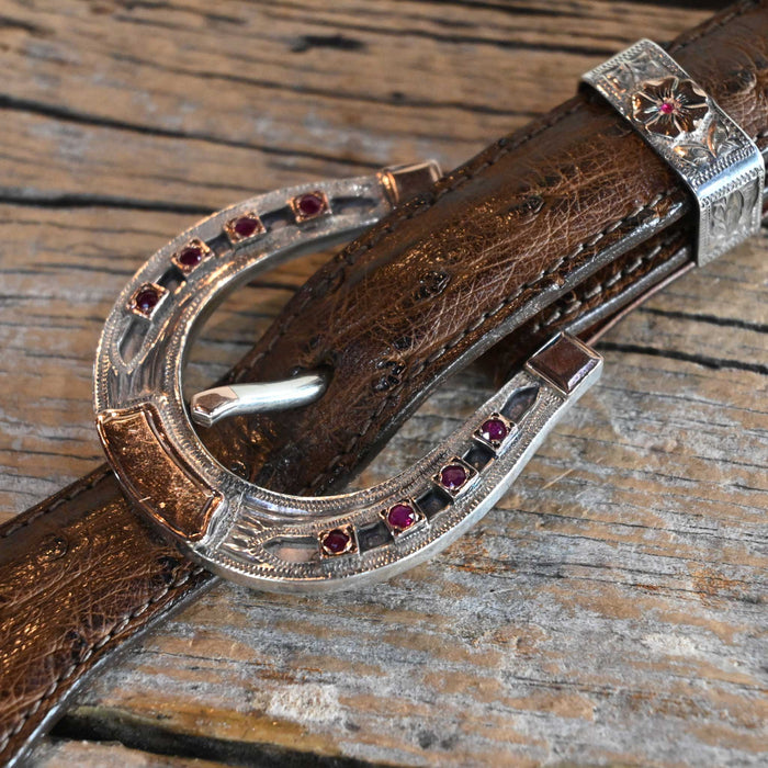 Two Moons A.K. 4pc. Belt Buckle Set w/Rubies Collectibles Two Moons A.K.