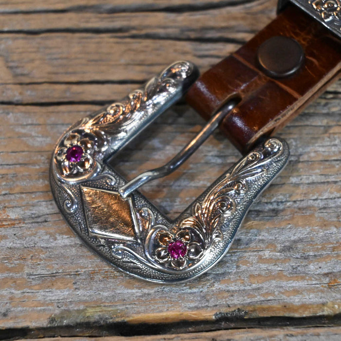 Nelson Bringhoff 4pc. Belt Buckle Set w/Rubies Collectibles Nelson Bringhoff