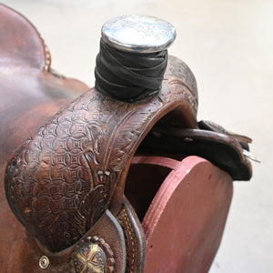 15" USED DOUBLE J ROPING SADDLE